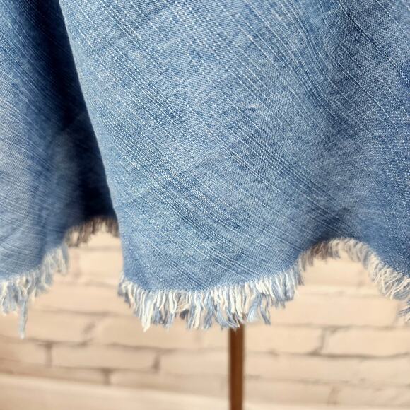 Rails Dress Womens L Mel Drop Waist Denim Fringe vintage wash cowgirl southwest - Picture 10 of 11